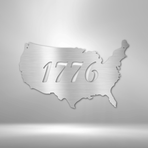 1776 US Steel Steel Sign Laser Cut Powder Coated Home & Office Metal Wall Decor